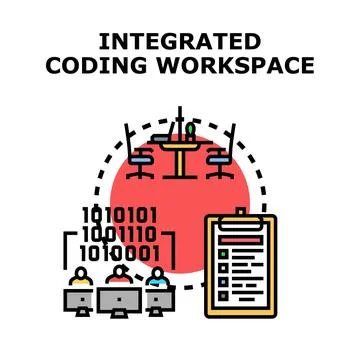 Integrated coding workspace concept vector illustration Stock Illustration