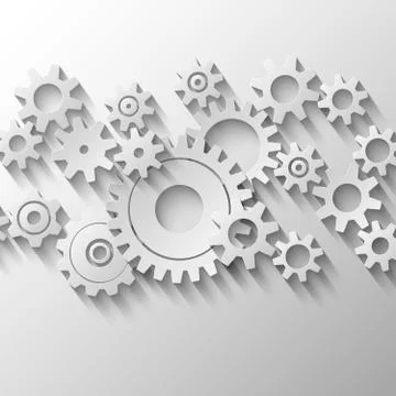 Integrated cogs and gears emblem 스톡 일러스트