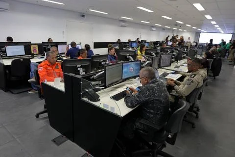  integrated control and command center salvador, bahia, brazil - february ... 写真素材