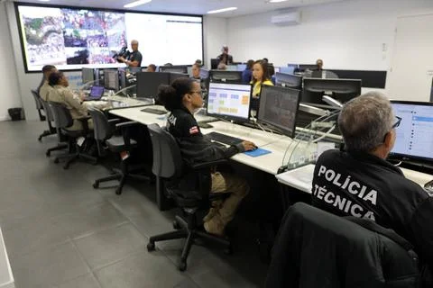  integrated control and command center salvador, bahia, brazil - february ... 写真素材