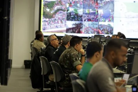  integrated control and command center salvador, bahia, brazil - february ... 写真素材