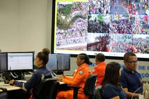  integrated control and command center salvador, bahia, brazil - february ... 写真素材