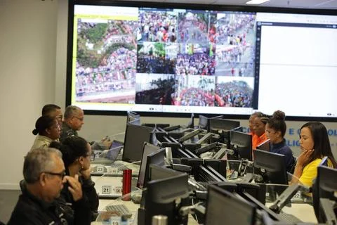 integrated control and command center salvador, bahia, brazil - february ... 写真素材