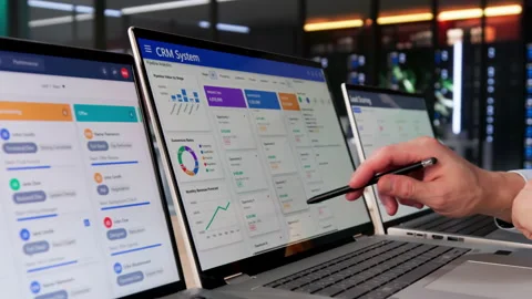 Integrated CRM Software Maximizing Business Sales Stock Footage 328391897