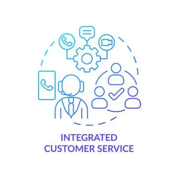 Integrated customer service blue gradient concept icon Stock Illustration