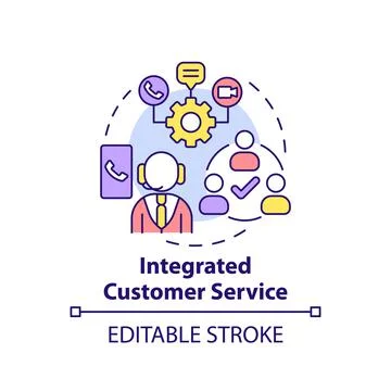 Integrated customer service concept icon Stock Illustration
