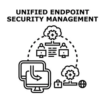 Integrated cyber security management providing protection for multiple digita 스톡 일러스트