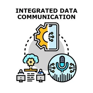Integrated data communication concept vector illustration イラスト素材