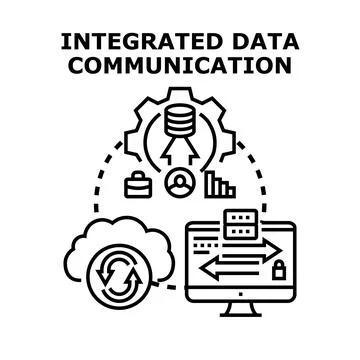 Integrated data communication system architecture concept Illustrazione stock