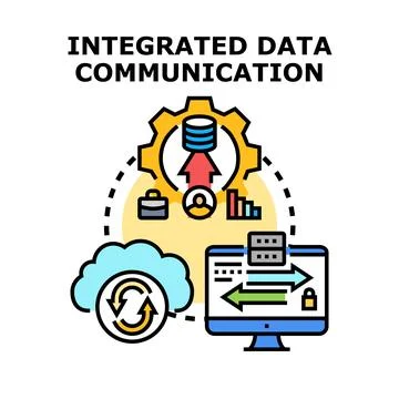 Integrated data communication system architecture concept Stock Illustration