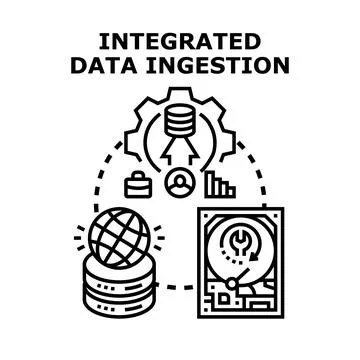 Integrated data ingestion process managing global information flow 스톡 일러스트
