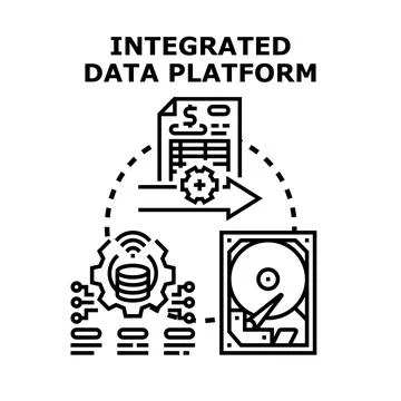 Integrated data platform managing information technology system Illustrazione stock