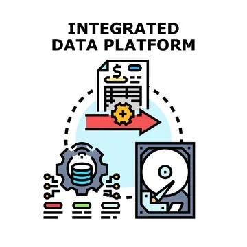 Integrated data platform managing information technology system Stock Illustration