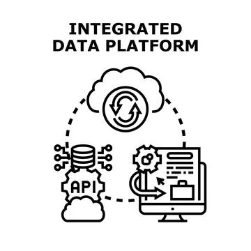 Integrated data platform for modern business operations 스톡 일러스트