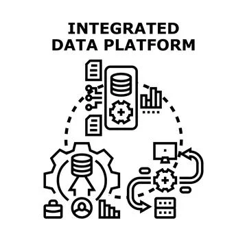 Integrated data platform structuring and analyzing information Illustrazione stock