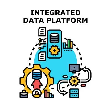 Integrated data platform structuring and analyzing information Stock Illustration