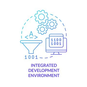Integrated development environment blue gradient concept icon Illustrazione stock