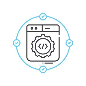 Integrated development environment line icon, outline symbol, vector Stock Illustration