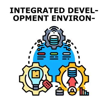 Integrated development environment software coding process Stock Illustration