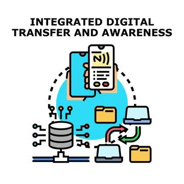 Integrated digital information transfer and data awareness concept Stock Illustration