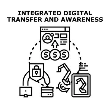 Integrated digital transfer and awareness concept Stock Illustration