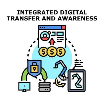 Integrated digital transfer and awareness concept イラスト素材