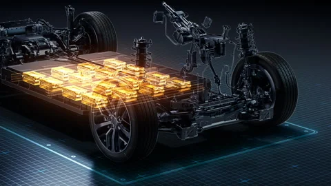Integrated Drive Battery Chassis Architecture Video stock 327916409