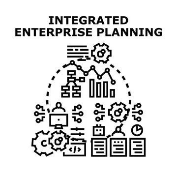 Integrated enterprise planning system developing business strategy Stock Illustration