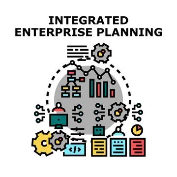 Integrated enterprise planning system developing business strategy Stock Illustration