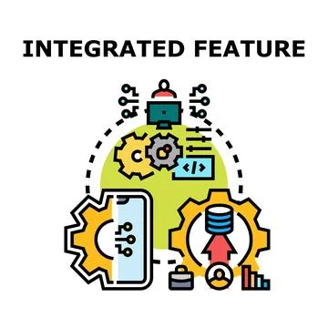 Integrated feature developing digital solution engineering process Stock Illustration