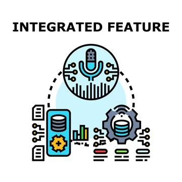 Integrated feature of intelligent system technology Illustrazione stock