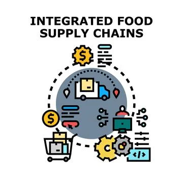 Integrated food supply chains development process 스톡 일러스트