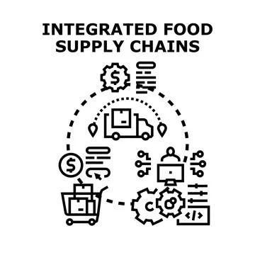Integrated food supply chains development process 스톡 일러스트
