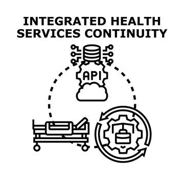 Integrated health services continuity strategy concept イラスト素材