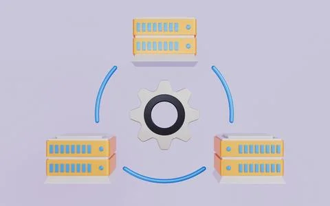 Integrated IT systems and data for infrastructure and enterprise technology Illustrazione stock