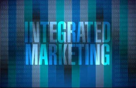 Integrated Marketing binary sign concept Stock Illustration