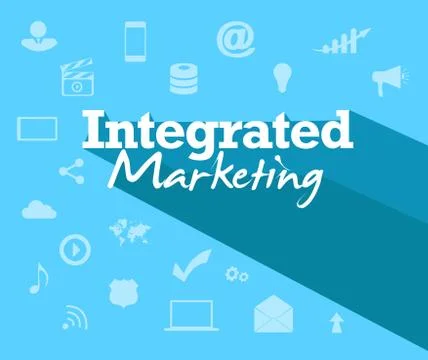 Integrated marketing text sign over tool icon イラスト素材