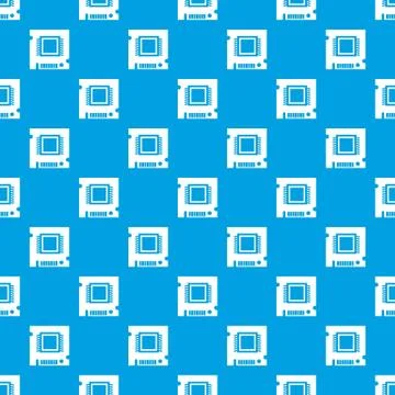 Integrated microchip pattern seamless blue Illustrazione stock