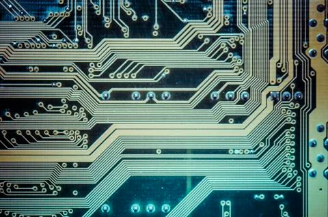 Integrated, motherboard, computer and electronics modern background Stock Photos