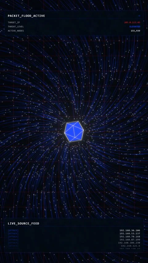 Integrated Network Saturation: Deep Blue Node Mobile HUD Stock Footage 334004137