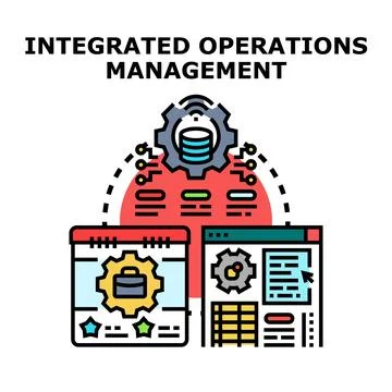Integrated operations management concept for business optimization Stock Illustration