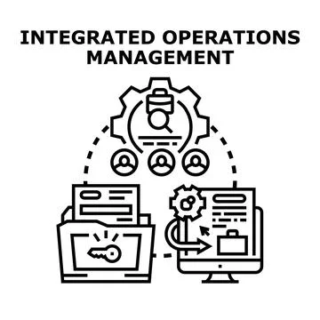 Integrated operations management concept combining strategies and processes Stock Illustration