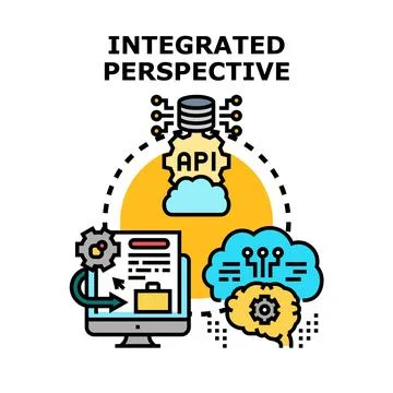 Integrated perspective connecting data, ai, and business processes Stock Illustration