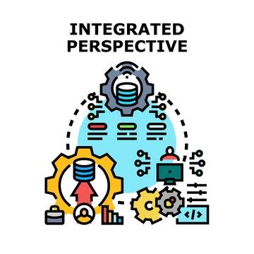 Integrated perspective connecting data, process, and technology Stockillustratie
