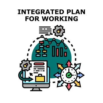Integrated plan for working process management vector concept Stock Illustration