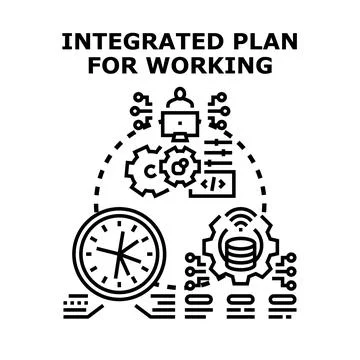 Integrated plan for working strategy and development Stock Illustration