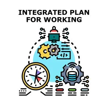 Integrated plan for working strategy and development Stock Illustration