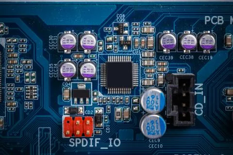 Integrated semiconductor microchip Stock Photos