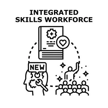 Integrated skills workforce development and learning process Stock Illustration