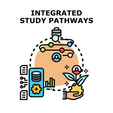 Integrated study pathways connecting education career development Stock Illustration